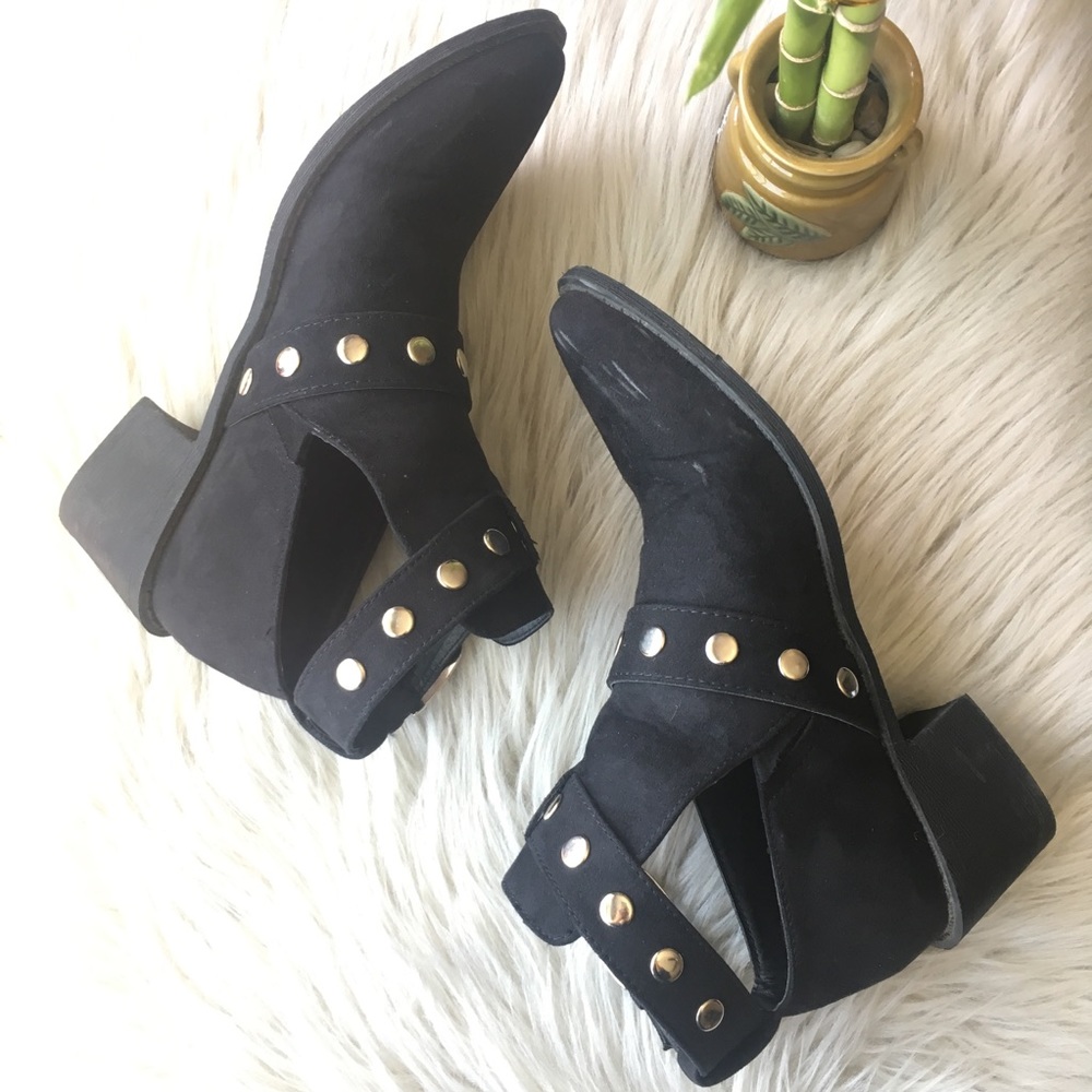 NASTY GAL Faux Suede Black Bootie Size 6